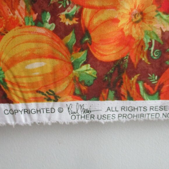 Fall Pumpkin & Leaves Fabric By Paul Brent RTC Hello Fall Halloween 44" Wide - Picture 3 of 4
